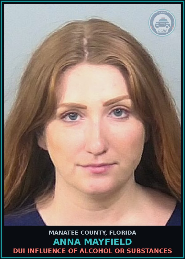 Booking mugshot of ANNA MAYFIELD in Manatee County