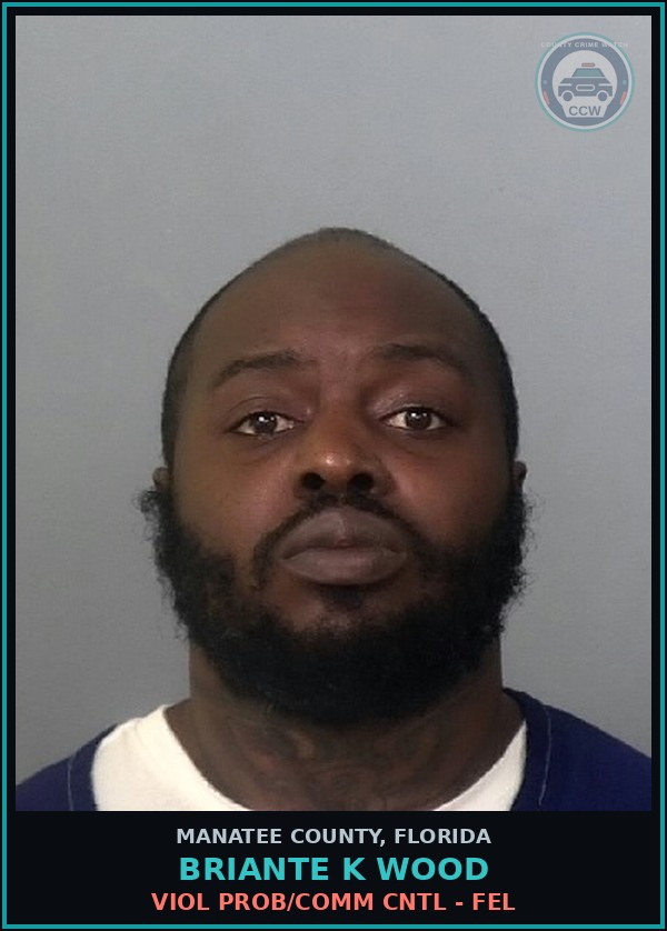 Booking mugshot of BRIANTE K WOOD in Manatee County