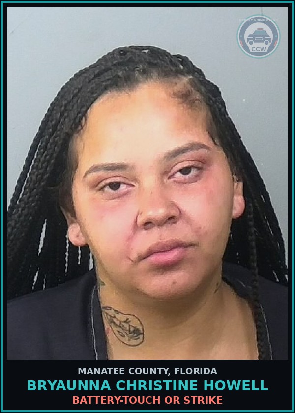 Booking mugshot of BRYAUNNA CHRISTINE HOWELL in Manatee County