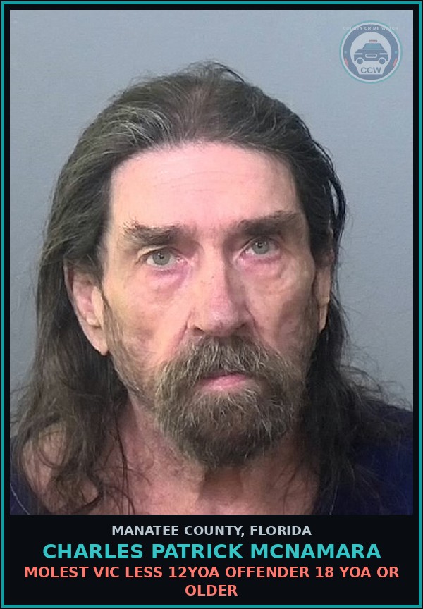 Booking mugshot of CHARLES PATRICK MCNAMARA in Manatee County