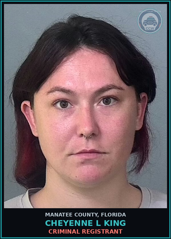 Booking mugshot of CHEYENNE L KING in Manatee County
