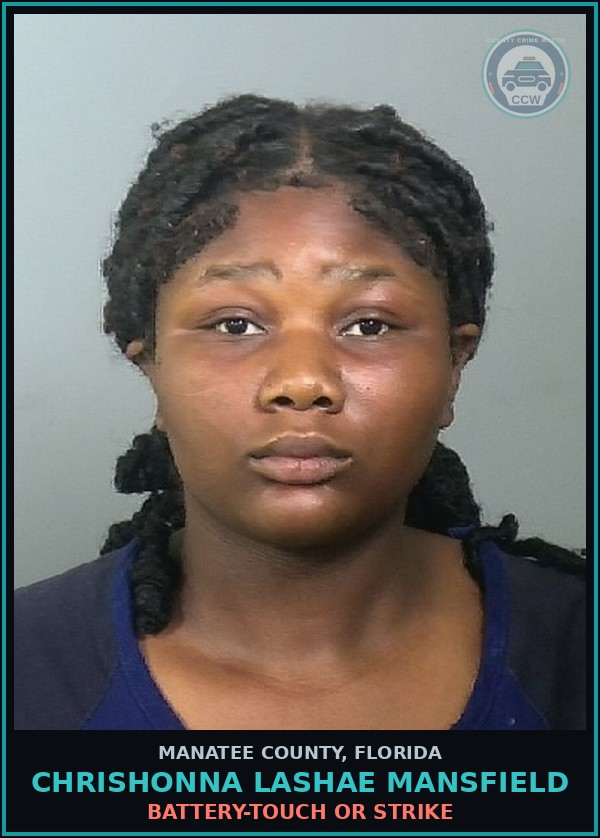 Booking mugshot of CHRISHONNA LASHAE MANSFIELD in Manatee County