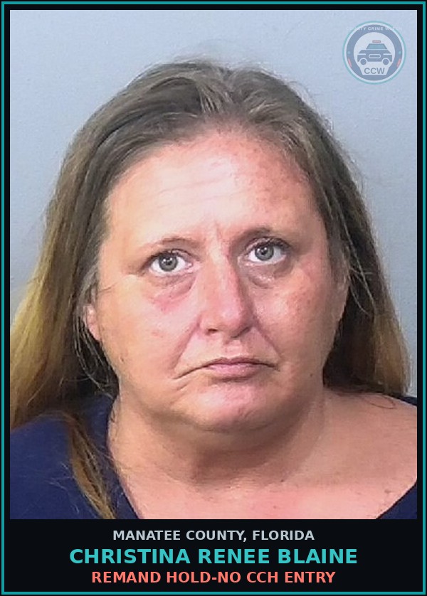 Booking mugshot of CHRISTINA RENEE BLAINE in Manatee County