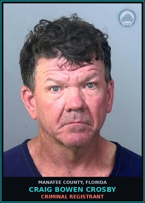 Booking mugshot of CRAIG BOWEN CROSBY in Manatee County