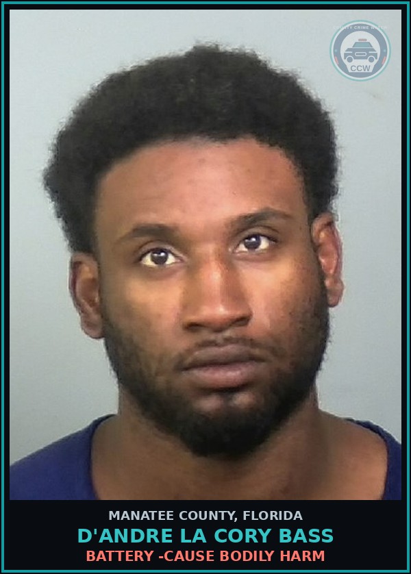 Booking mugshot of D'ANDRE LA CORY BASS in Manatee County