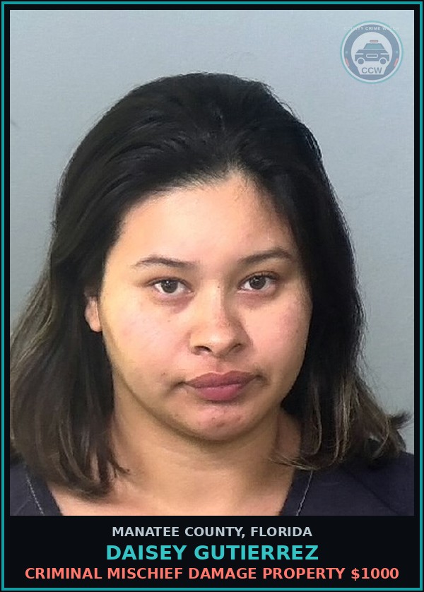 Booking mugshot of DAISEY GUTIERREZ in Manatee County