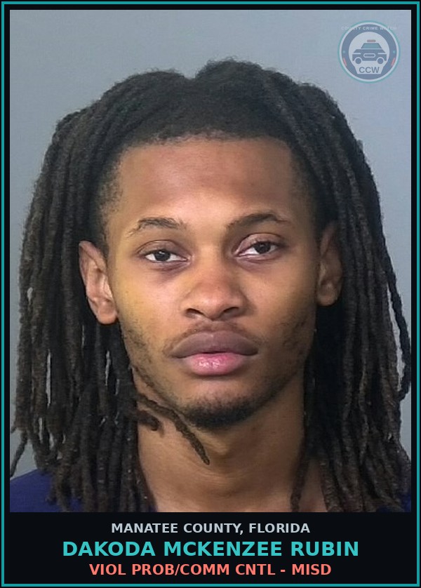 Booking mugshot of DAKODA MCKENZEE RUBIN in Manatee County