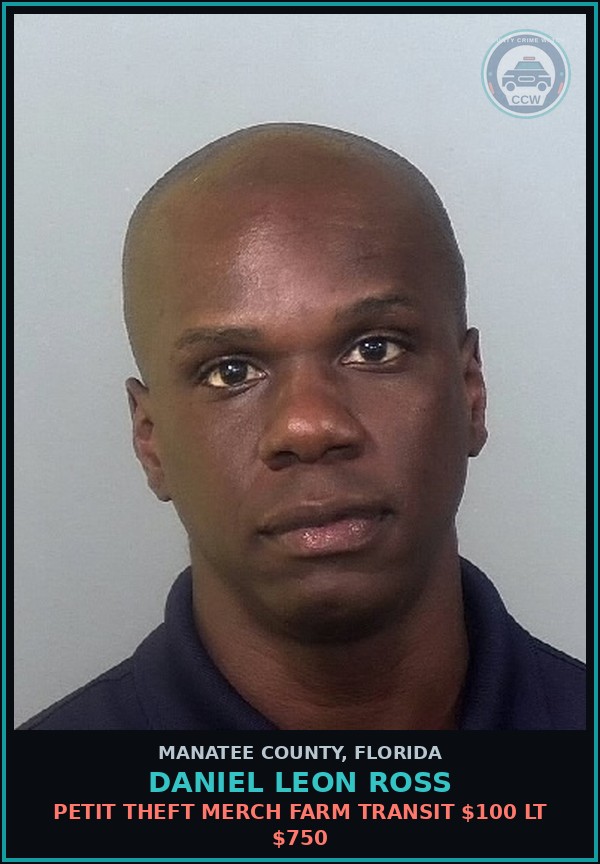 Booking mugshot of DANIEL LEON ROSS in Manatee County