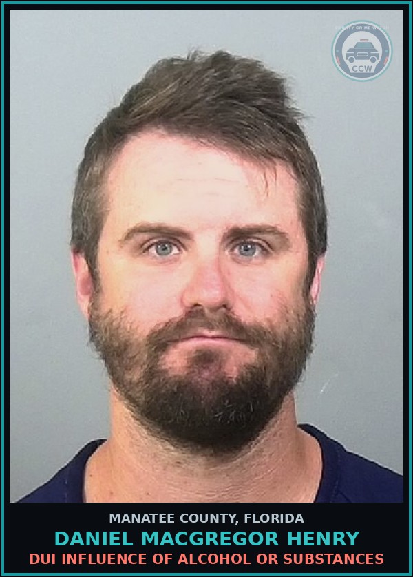 Booking mugshot of DANIEL MACGREGOR HENRY in Manatee County