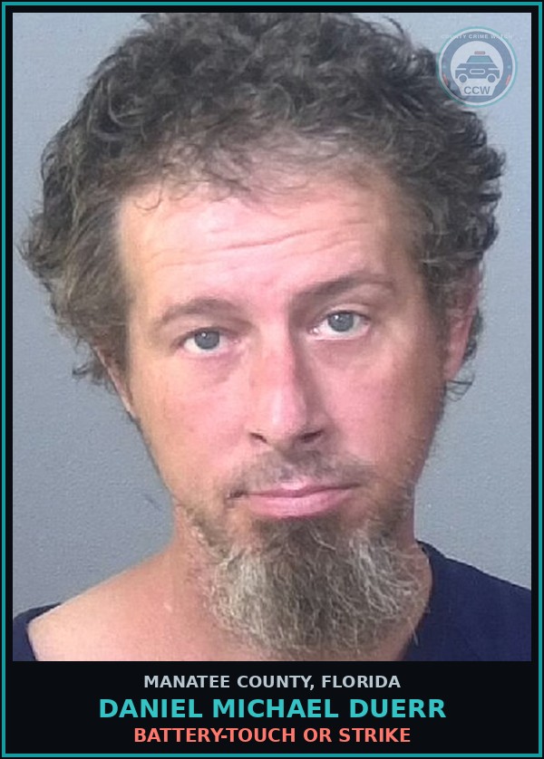 Booking mugshot of DANIEL MICHAEL DUERR in Manatee County