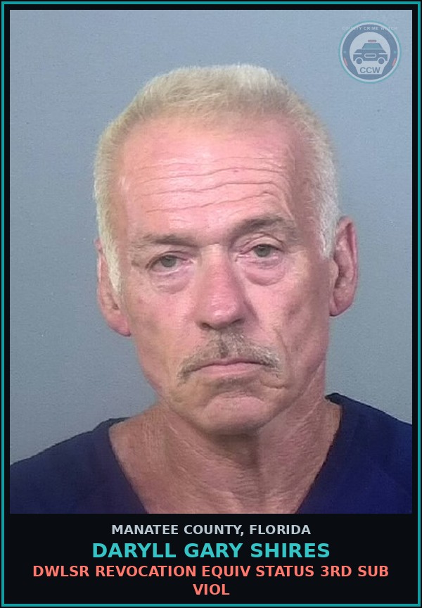 Booking mugshot of DARYLL GARY SHIRES in Manatee County
