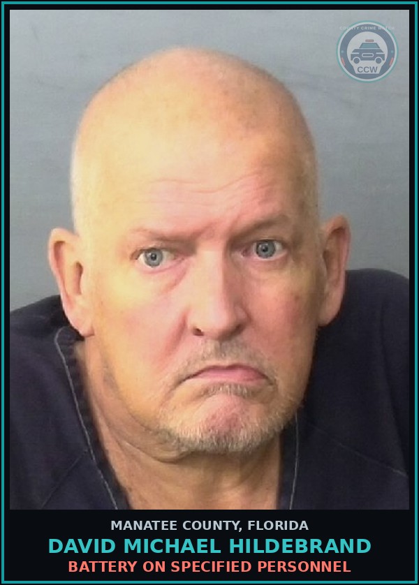 Booking mugshot of DAVID MICHAEL HILDEBRAND in Manatee County