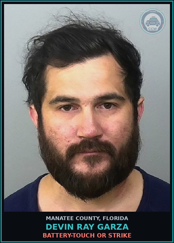 Booking mugshot of DEVIN RAY GARZA in Manatee County