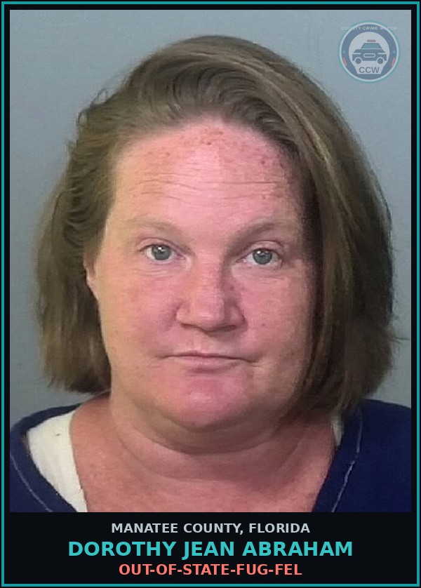 Booking mugshot of DOROTHY JEAN ABRAHAM in Manatee County