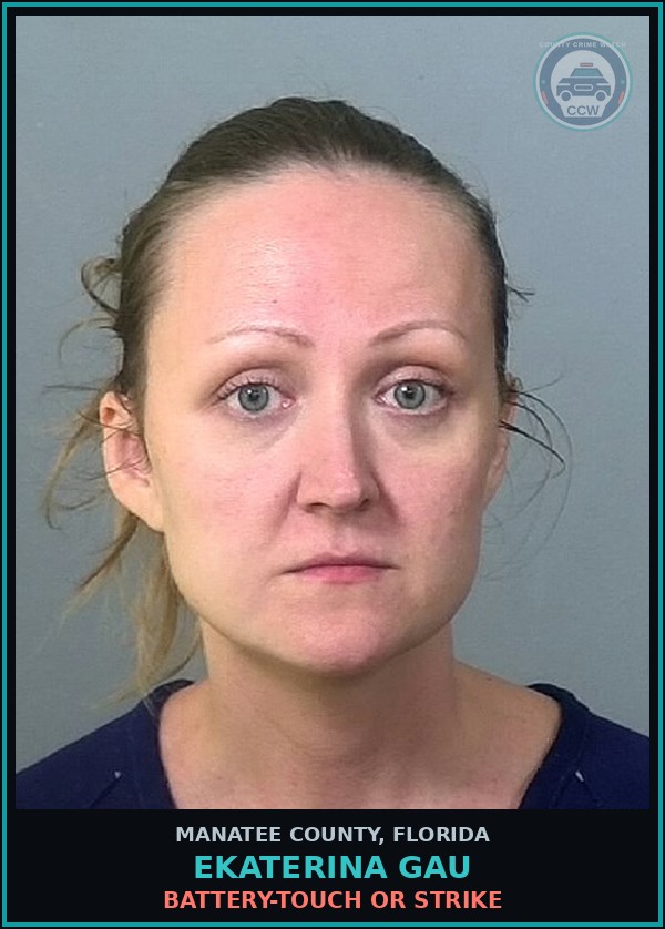 Booking mugshot of EKATERINA GAU in Manatee County