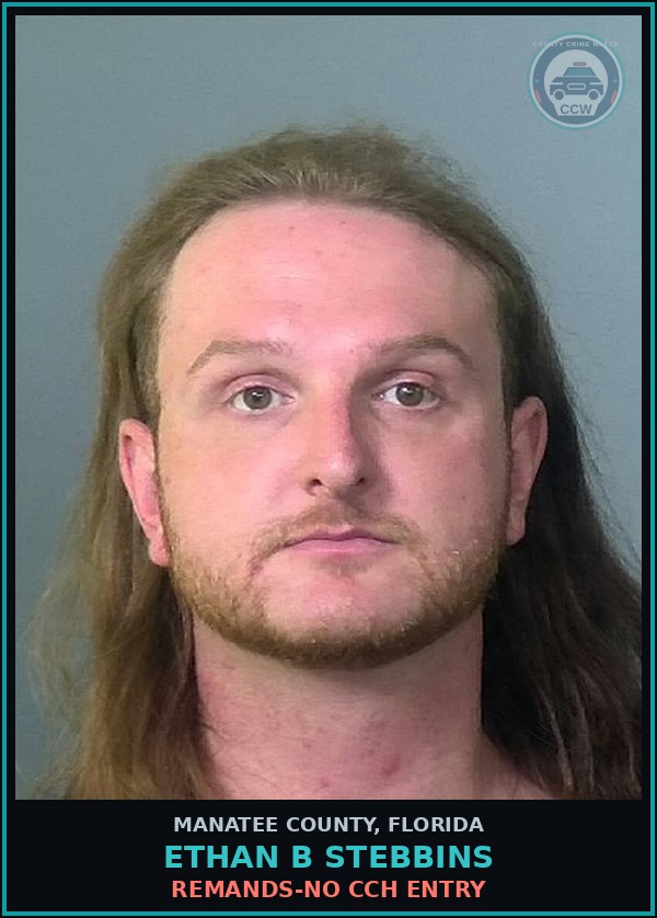 Booking mugshot of ETHAN B STEBBINS in Manatee County