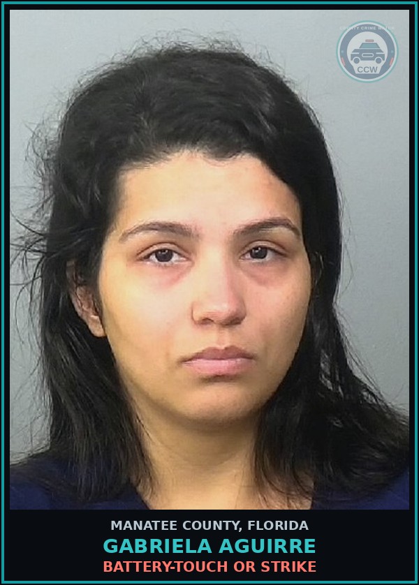Booking mugshot of GABRIELA AGUIRRE in Manatee County