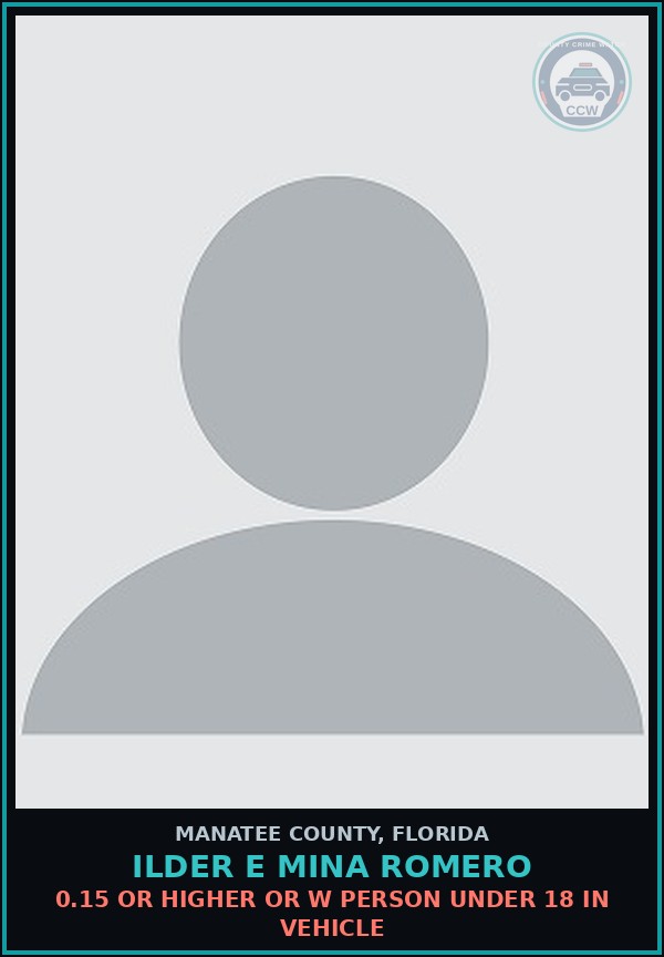 Booking mugshot of ILDER E MINA ROMERO in Manatee County