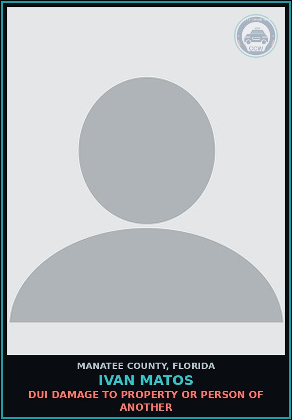 Booking mugshot of IVAN MATOS in Manatee County
