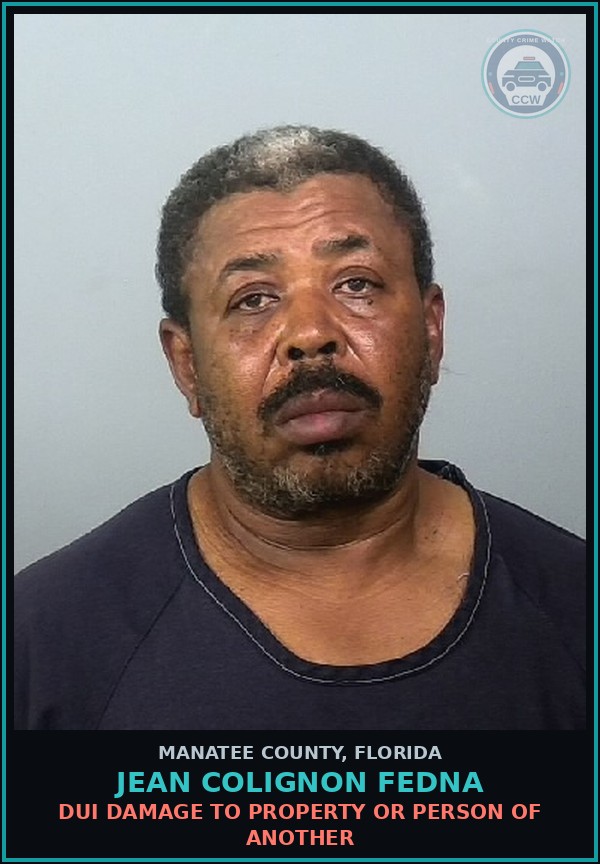 Booking mugshot of JEAN COLIGNON FEDNA in Manatee County