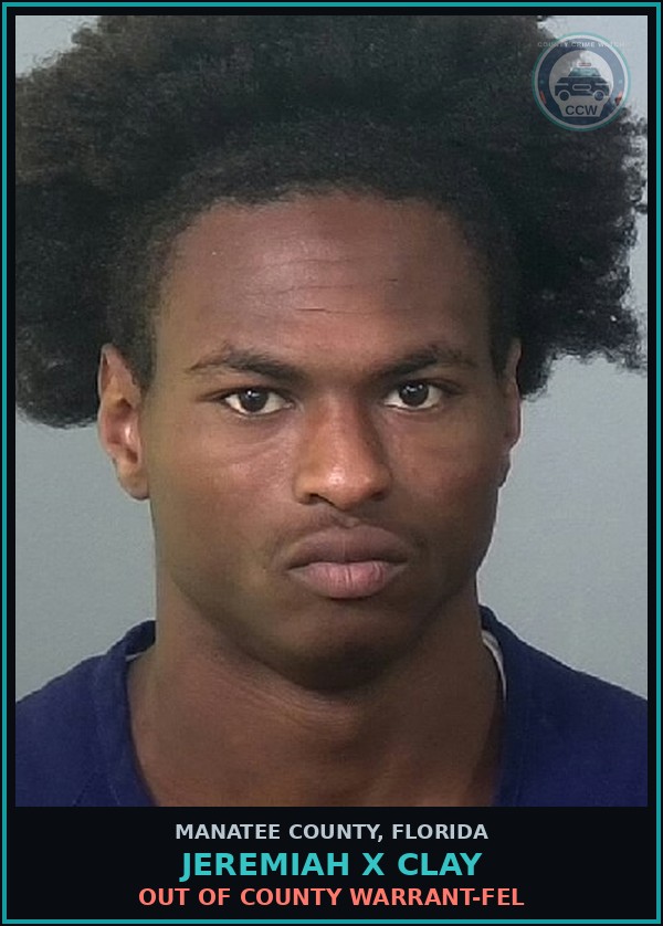 Booking mugshot of JEREMIAH X CLAY in Manatee County