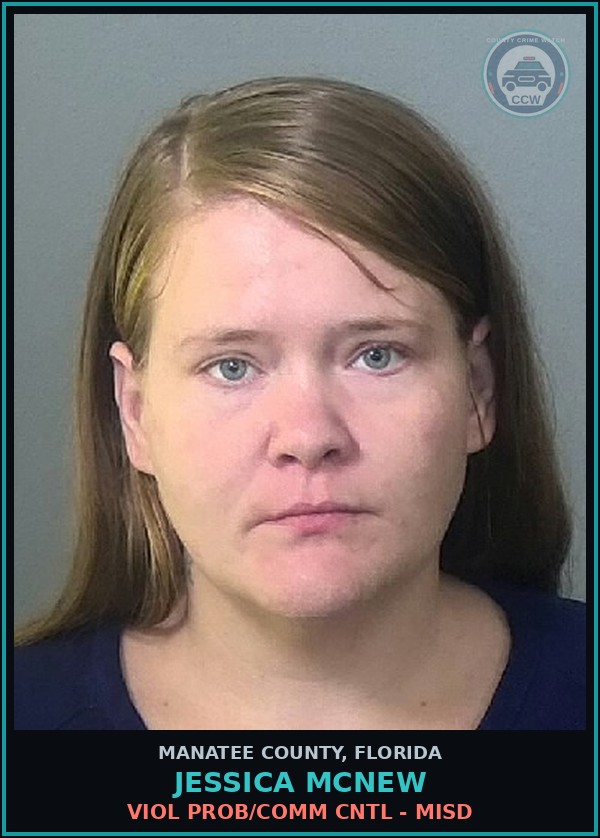 Booking mugshot of JESSICA MCNEW in Manatee County