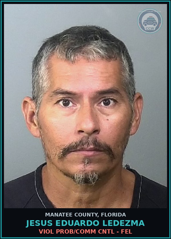 Booking mugshot of JESUS EDUARDO LEDEZMA in Manatee County