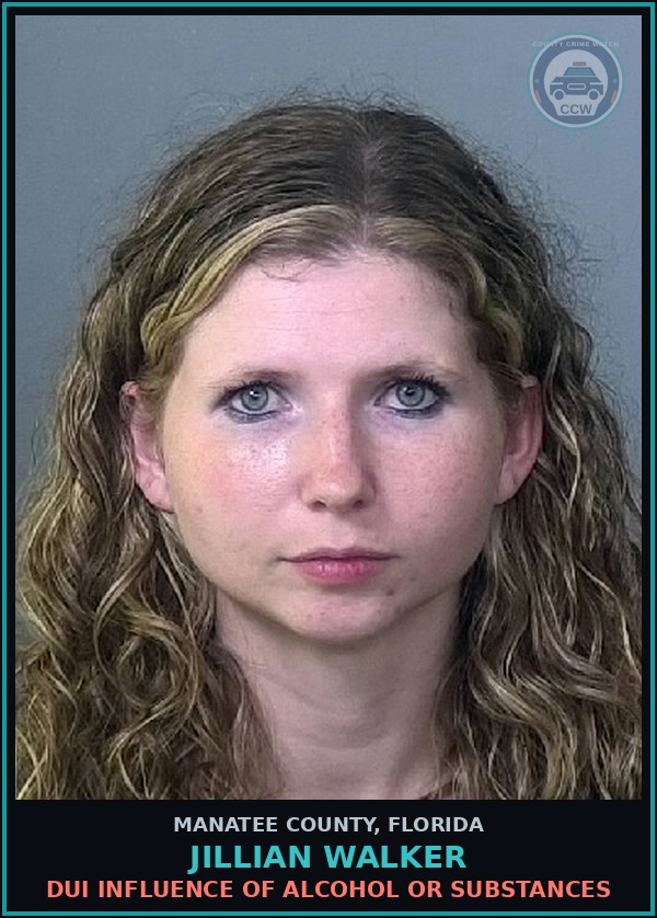 Booking mugshot of JILLIAN WALKER in Manatee County