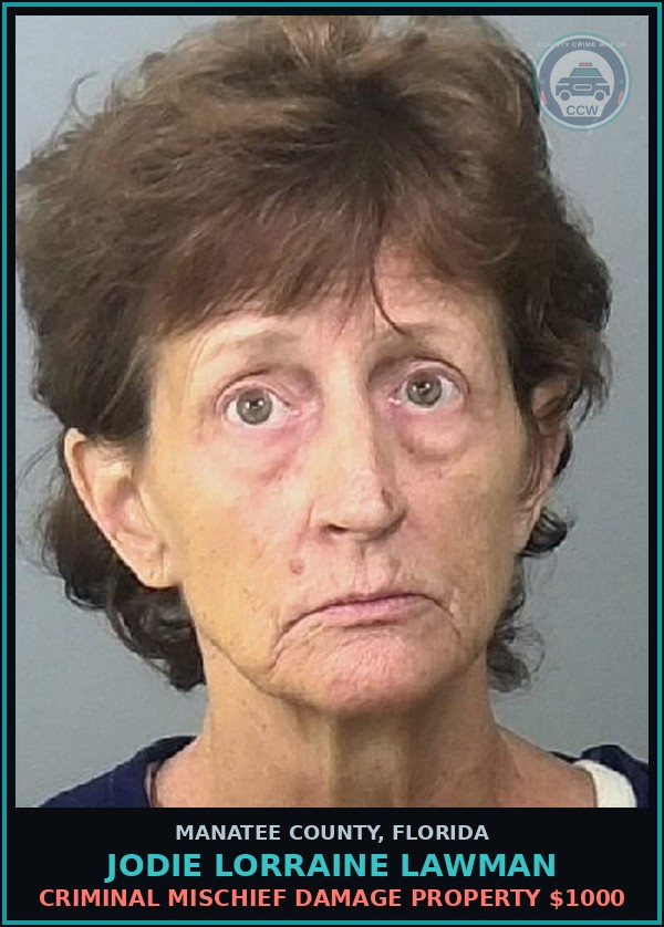 Booking mugshot of JODIE LORRAINE LAWMAN in Manatee County