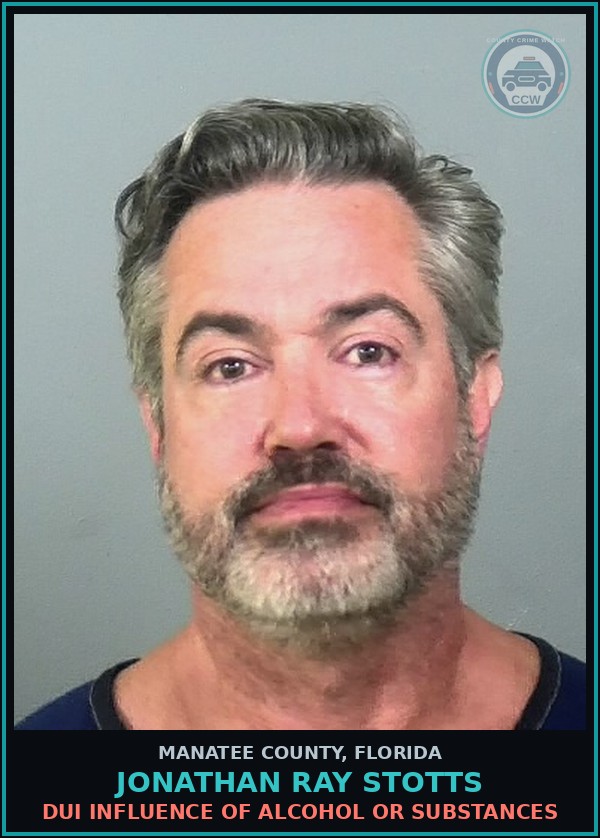 Booking mugshot of JONATHAN RAY STOTTS in Manatee County
