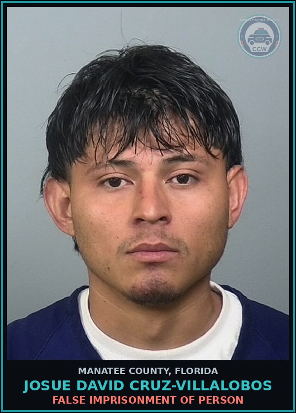 Booking mugshot of JOSUE DAVID CRUZ-VILLALOBOS in Manatee County