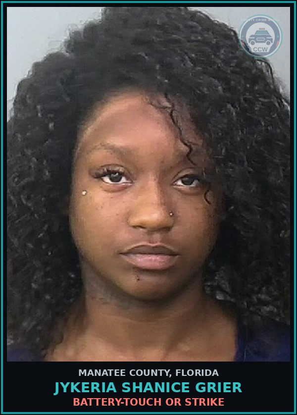 Booking mugshot of JYKERIA SHANICE GRIER in Manatee County