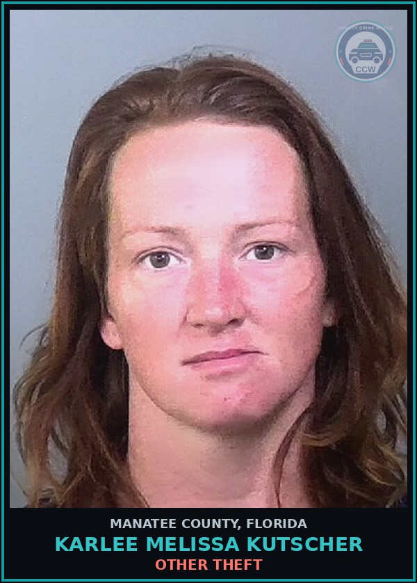 Booking mugshot of KARLEE MELISSA KUTSCHER in Manatee County