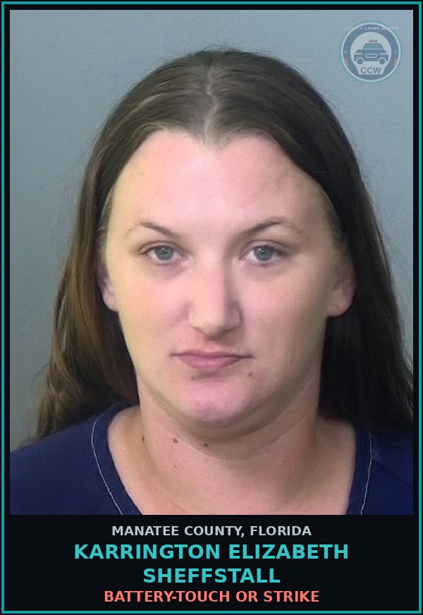 Booking mugshot of KARRINGTON ELIZABETH SHEFFSTALL in Manatee County