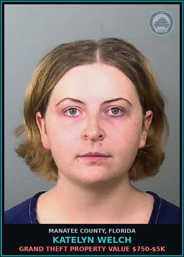 Booking mugshot of KATELYN WELCH in Manatee County