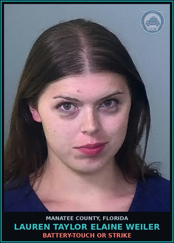 Booking mugshot of LAUREN TAYLOR ELAINE WEILER in Manatee County
