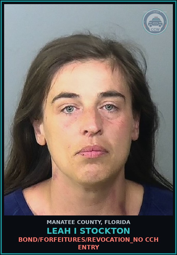 Booking mugshot of LEAH I STOCKTON in Manatee County