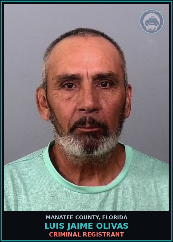 Booking mugshot of LUIS JAIME OLIVAS in Manatee County