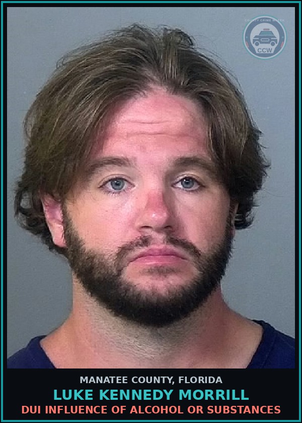 Booking mugshot of LUKE KENNEDY MORRILL in Manatee County