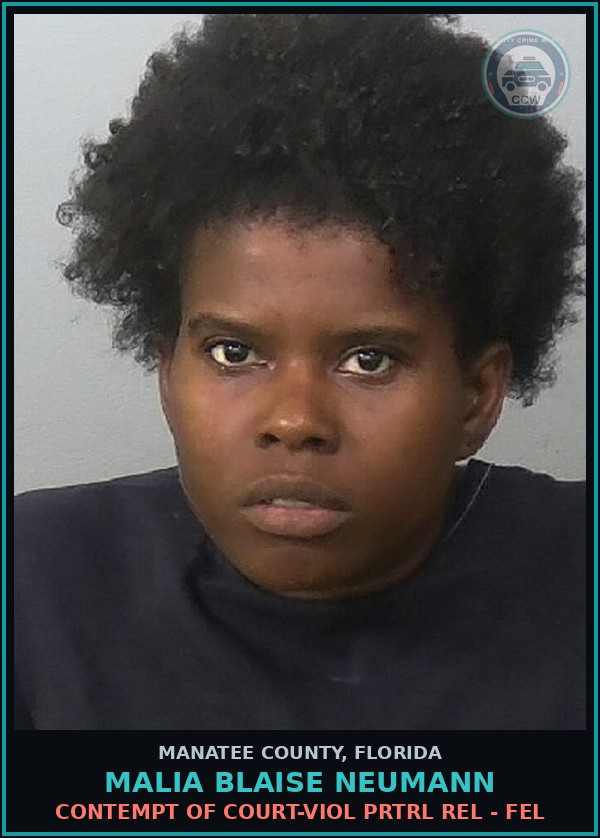 Booking mugshot of MALIA BLAISE NEUMANN in Manatee County
