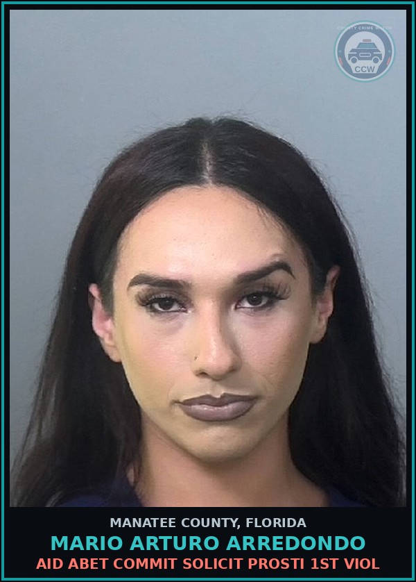 Booking mugshot of MARIO ARTURO ARREDONDO in Manatee County