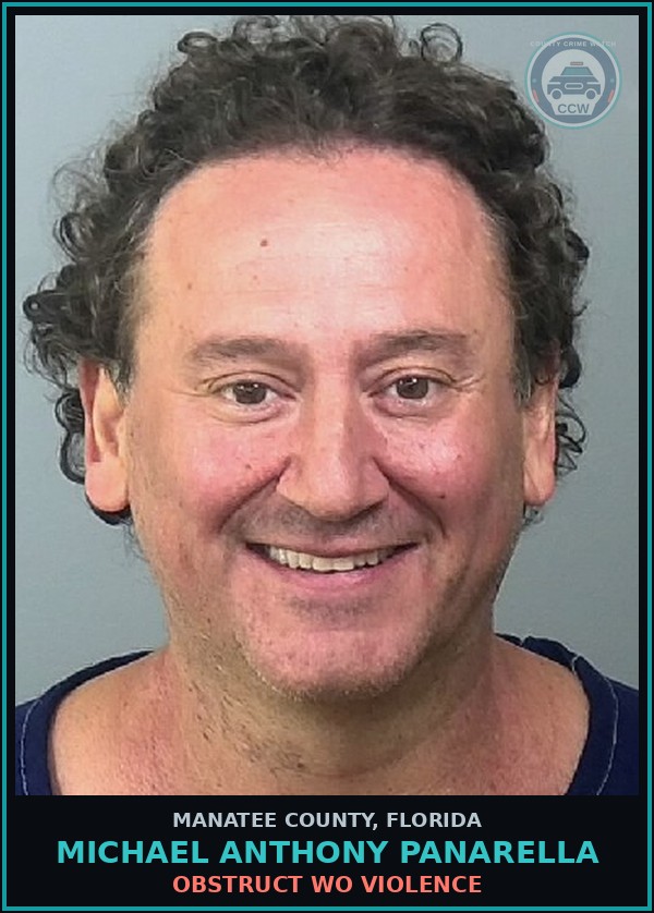Booking mugshot of MICHAEL ANTHONY PANARELLA in Manatee County