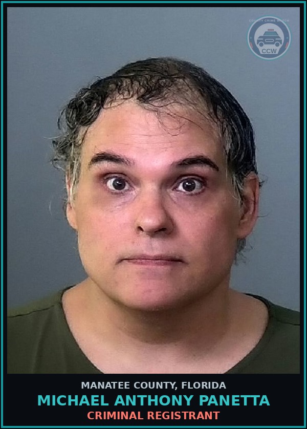 Booking mugshot of MICHAEL ANTHONY PANETTA in Manatee County
