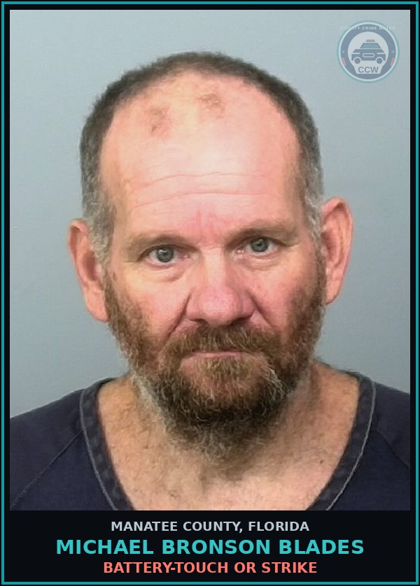Booking mugshot of MICHAEL BRONSON BLADES in Manatee County