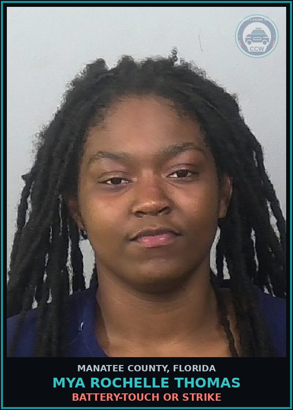 Booking mugshot of MYA ROCHELLE THOMAS in Manatee County