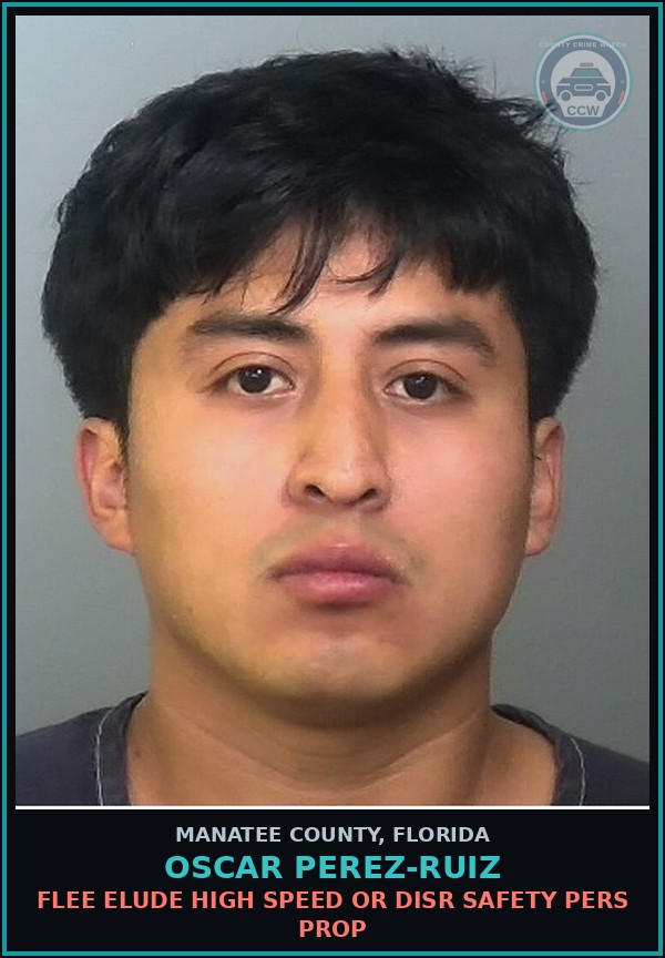 Booking mugshot of OSCAR PEREZ-RUIZ in Manatee County