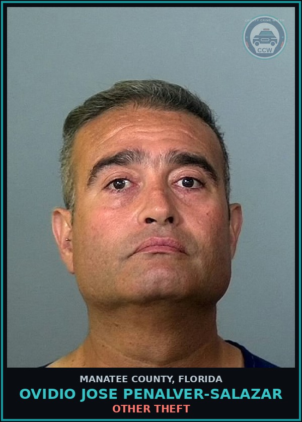 Booking mugshot of OVIDIO JOSE PENALVER-SALAZAR in Manatee County