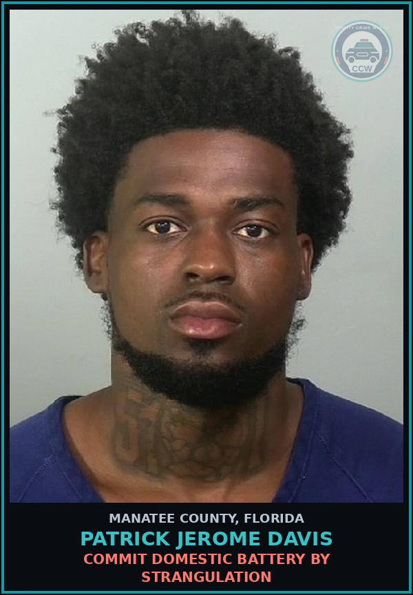 Booking mugshot of PATRICK JEROME DAVIS in Manatee County