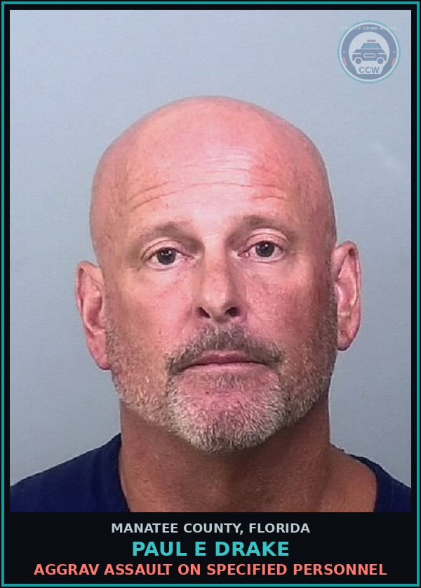Booking mugshot of PAUL E DRAKE in Manatee County