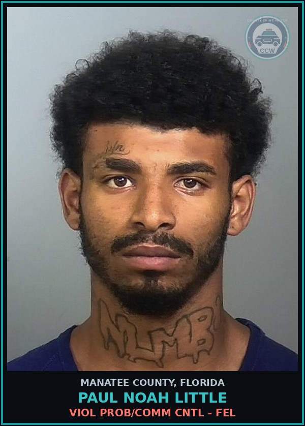 Booking mugshot of PAUL NOAH LITTLE in Manatee County